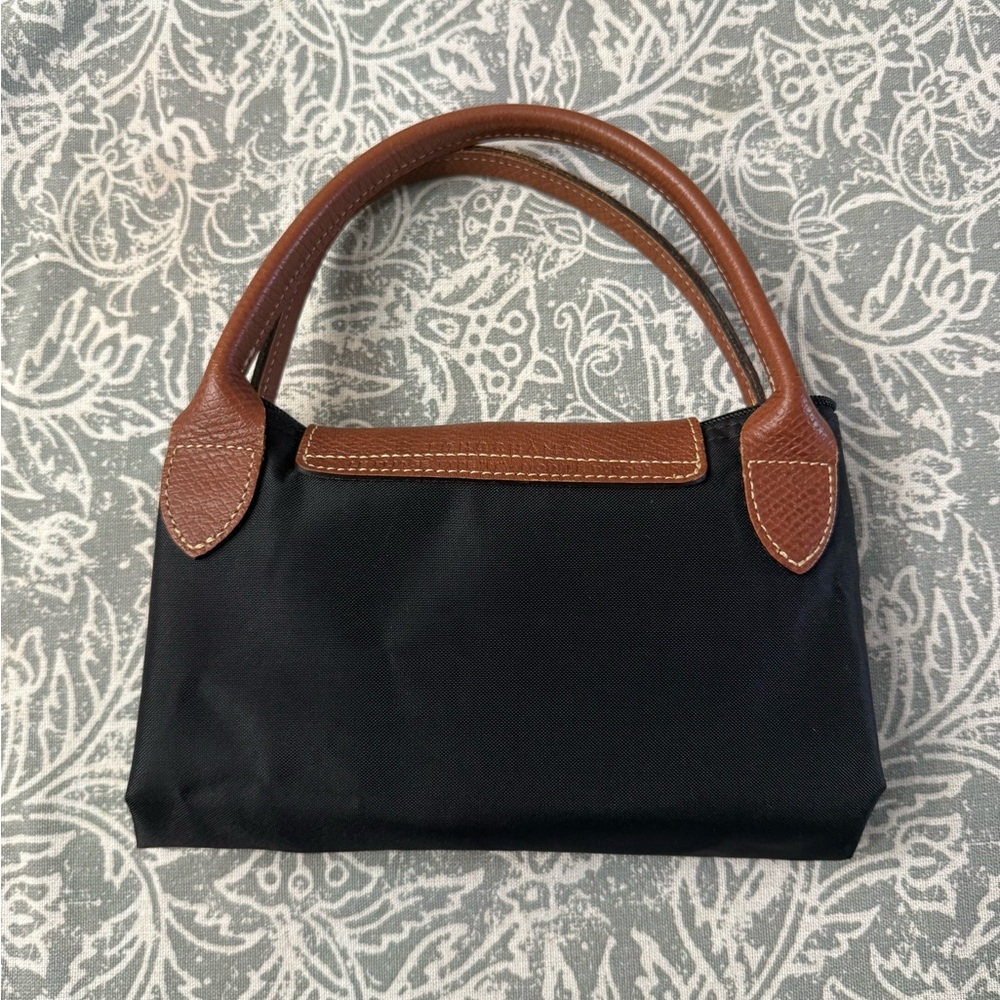 Longchamp Black Tote with Brown Handles - Picture 6 of 6